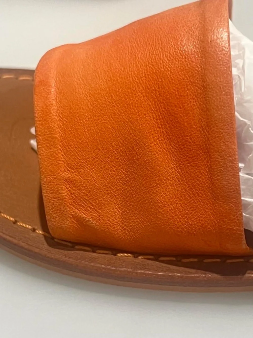 Matisse Orange Leather Slide Summer Sandals NWOT  - Size 7M